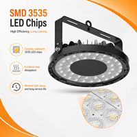 Projecteur LED industriel haute baie en verre trempé, 100W, 13000 lm, DOB SMD 3535, céramique, pour usines, fonctionne de -40 à 100°C