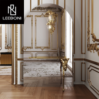 Miroir de luxe minimaliste moderne du Portugal Table d'entrée en métal pour villa Salon Console de décoration d'entrée pour la maison