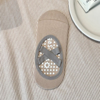 Chaussettes bateau en coton tricoté fin pour femme, invisibles, antidérapantes, pour yoga, pilates, sport et fitness, avec logo personnalisé, pour adulte