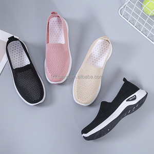 Chaussures <span class=keywords><strong>d</strong></span>'été en maille <span class=keywords><strong>pour</strong></span> femmes Chaussures de sport <span class=keywords><strong>d</strong></span>écontractées respirantes Semelle souple Baskets en PVC - Product Image 3