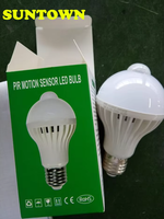 Bombilla LED inteligente con sensor de infrarrojos, sensor de movimiento del cuerpo humano PIR, E27 7/9/12W, control de sonido y luz del pasillo de la escalera