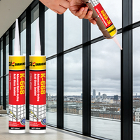 Sellador de Silicona Acética de Secado Rápido K 668, Transparente e Impermeable para Puertas y Ventanas de Vidrio, Gabinetes y Azulejos