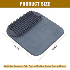 Lightweight Plastic Foldable <b>Dish</b> Drying Mat Easy Storage Single Space-Saving Rack Holder <b>Standing</b> Type - Product Image 4