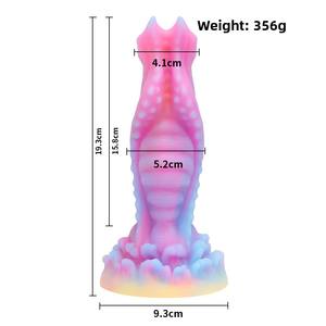 Dildo de Silicona Platino Luminoso de Forma Irregular para Masturbación Femenina - Product Image 4