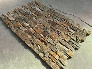 Natürliche Rostige Schieferstein-Verblendung Maßgefertigte Außenwandverkleidung Paneele Kultureller Split 20*60/15*60 Kulturstein - Product Image 5