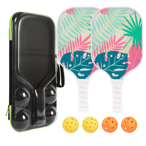 Juego de palas de Pickleball, 2 raquetas, 4 pelotas, bolsa de transporte, equipo deportivo antideslizante para exteriores, forma estándar de fibra de vidrio - Product Image 1