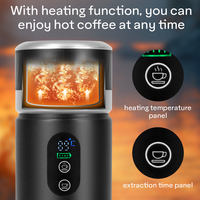 Machine à café portable 3-en-1 mini semi-automatique avec batterie amovible et USB pour voiture, hôtel, camping-car et usage extérieur - Pression de 20 bars