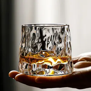 压花透明水晶奢华达鲁马威士忌玻璃杯套装