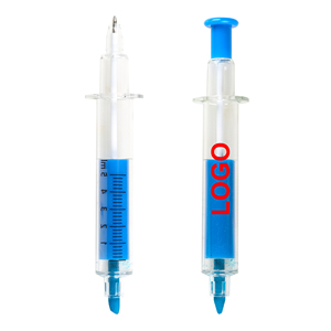 Promotional Novelty 2-1 Syringe Highlighter Ballpoint <b>Pen</b> with Multi-color Plastic Customized Personal Logo Print for Kids Gifts - Product Image 4