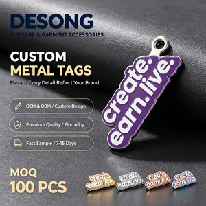 Plaques de marque en métal personnalisées en relief, étiquettes de logo en métal durables, accessoires pour vêtements, jeans, sacs - Product Image 1