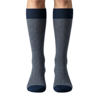 Chaussettes habillées pour homme, en coton doux, anti-humidité, motif géométrique croisé, avec bord élastique, pour le bureau