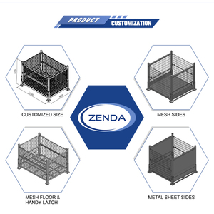 Palette pliable de moyenne capacité, divers modèles, cage en acier empilable, cage en acier pliable, <span class=keywords><strong>ZENDA</strong></span> - Product Image 3