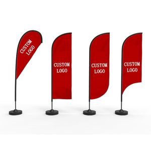 Banderas de Playa Personalizadas con Forma de Gota de Agua y Plumas Voladoras, Accesorios de Exhibición con Base y Soporte para Poste - Product Image 2
