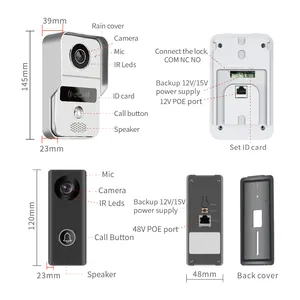 2024 Hot 1080P tuya wifi thông minh video chuông cửa máy ảnh PoE RJ45 cổng Video intercom cho home bảo vệ an ninh tuya cửa chuông