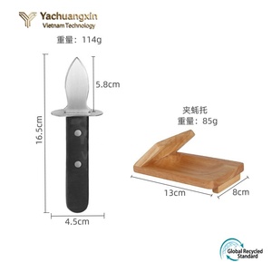 Cuchillo para ostras de acero inoxidable con estuche de madera, herramienta de cocina para acampar, para abrir conchas, uso para adultos - Product Image 3