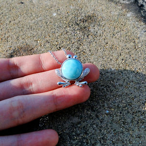 Bijoux en argent 925 en gros, sortie d'usine, pendentif en larimar, gemme de larimar Edgar Cayce - Product Image 2