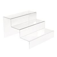 Présentoir Acrylique à 3 Niveaux Haute Clarté pour Parfums, Cosmétiques, Figurines, Cupcakes – Présentoir Stable pour Vitrine de Détail