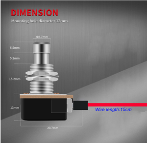 Pre-có dây momentary cảm ứng mềm đạp footswitch đạp thường mở SPST stomp hộp chân đạp chuyển đổi với 18AWG 15cm cáp - Product Image 2