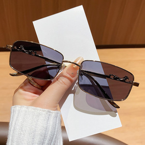 Unisex Metal Square <b>Sunglasses</b> Gold Frame UV400 Protection Type 3 Sunshades PC Lens Full Rim Design - Product Image 4