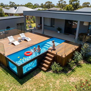 Above Ground Fiberglass SPA <b>Pool</b> Install Free Prefabricated Design Ready To Use Family <b>Garden</b> Leisure Swimming <b>pool</b> - Product Image 4