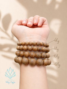 Bijoux exclusifs en bois d'agar naturel vietnamien, perles de 6 mm, perles de mala en bois d'agar AL-108-6-0002, cadeau unisexe pour la méditation ou la prière - Product Image 4