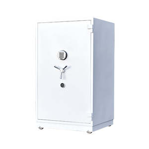 Grande boîte de sécurité ignifuge <span class=keywords><strong>2</strong></span> <span class=keywords><strong>heures</strong></span>, étagères mobiles, boulons robustes, serrure à empreinte digitale, construction en acier laminé à froid, blanche - Product Image 1