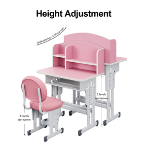Trẻ Em Bằng Gỗ Viết Bảng Nghiên Cứu Nhà Đồ Nội Thất Chiều Cao Có Thể Điều Chỉnh Sinh Viên Bàn Và Ghế Đặt Cho Trẻ Em Với Kệ Sách Ngăn Kéo - Product Image 4