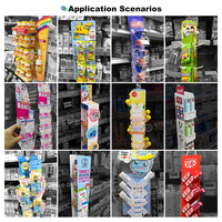 Présentoir latéral en carton personnalisé, emballé plat, en carton ondulé, pour supermarché, présentoir suspendu pour bonbons et snacks