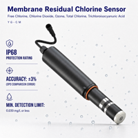 Capteur de qualité de l'eau industrielle, détecteur numérique de dioxyde de chlore et d'ozone à membrane, sonde amperométrique à trois électrodes IP68