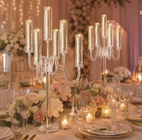 Accessoires de mariage, chandelier en acrylique à plusieurs têtes, décoration de table pour anniversaire, restaurant occidental, dîner à la maison