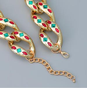 Collana a catena spessa in materiale CCB Hip Hop per donna collane girocollo corte colorate Boho 2023 <span class=keywords><strong>collare</strong></span> di gioielli <span class=keywords><strong>al</strong></span> <span class=keywords><strong>collo</strong></span> di moda - Product Image 5