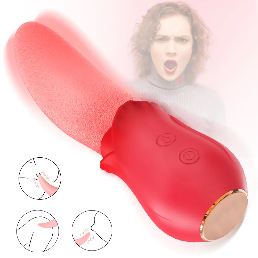 Factory Wholesale Clitoral G-spot Tongue Licking Vibrator Nipples Massager Anal Breast Sex Toys for Women