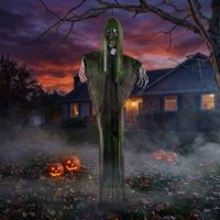 Fantasma Animato a Grandezza Naturale da 200 cm per Decorazioni di Halloween con Suono e Luci, Effetti di Illuminazione Spaventosi