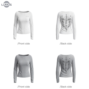 Großhandel Benutzerdefiniertes Logo OEM Bulk Großhandel Slim <span class=keywords><strong>Fit</strong></span> Bedrucktes Punk-Oberteil Rundhals Herbst-Bluse Amerikanischer Stil Langarm-T-Shirt - Product Image 3