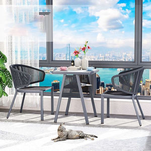 توصيل سريع لطقم أثاث حدائق يتكون من كرسيين وطاولة، أثاث للشرفة والفناء - Product Image 4