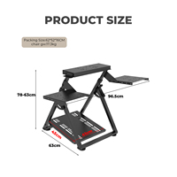 Cockpit de simulateur de vol pliable et réglable, dispositif de jeu avec construction en acier durable, pédales compatibles, prise en charge de l'anglais