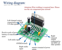 TDA7297 Carte d'amplificateur de puissance DC 12V double canal 15W + 15W Pièces détachées pour carte de développement de kit de bricolage électronique