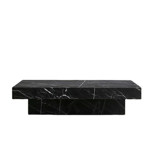 Tavolino da Caffè Rettangolare in Marmo Nero Marquina e Bianco Carrara, Design Moderno e Lussuoso Personalizzato, Arredamento Durevole per la Casa - Product Image 1
