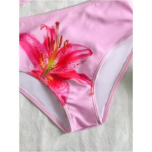 FOXA Conjunto de tankini floral de 2 piezas para niña, traje de baño sin mangas con cuello halter, UPF50+, ropa de playa de secado rápido - Product Image 3