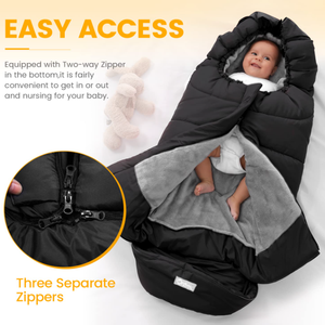 Sac de couchage imperméable à fermeture éclair personnalisé pour bébé nouveau-né en polyester/nylon, pour l'hiver, 3 saisons, avec couvre-pieds, pour une utilisation en extérieur - Product Image 6