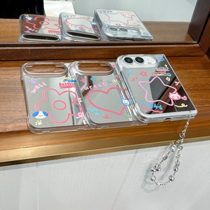 Funda para iPhone Ultra con Diseño de Corazón y Flores Estilo Coreano para Apple 18 Fold <span class=keywords><strong>Duo</strong></span>, Plegable, Linda, Protectora de Pantalla para Chicas - Product Image 5