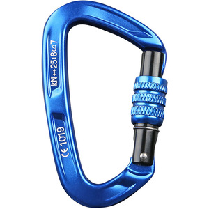 Aluminum Alloy Carabiner Type D 10x6cm Locking Safety Buckle For Rock Climbing Outdoor Fitness - Product Image 1