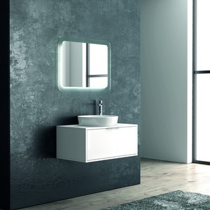 Kamalu R-80A 80cm lavabo da bagno a parete con cassetto scorrevole tradizionale in ceramica stile francese - Product Image 3