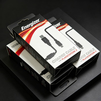 Boîte en papier rigide écologique et recyclable personnalisée avec fenêtre transparente en PVC et surface gaufrée pour câble de charge USB