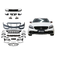 Kit carrosserie complet Pharri pour Mercedes Classe C W205 2015-2021, mise à niveau vers C63 AMG avec embouts d'échappement quadruples