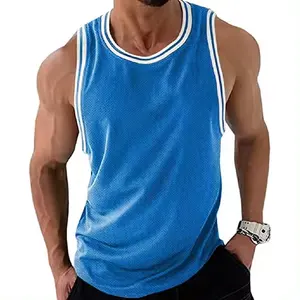 2024 Hot Sale Custom Logo Men Singlets Blank Cotton Gym Fitness Workout Muscle Stringer Bodybuilding Wife Beater Men Tank Top