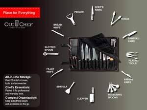 Échantillon Gratuit – Nouvelle Housse de Couteaux de Luxe en Toile Cirée Durable avec Fermeture Éclair EVA et Logo, 15 Emplacements pour Couteaux, Sac de Chef pour Professionnels - Product Image 3