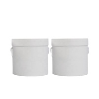 Coffret rond en carton blanc avec couvercle, 5 pièces, adapté pour Bouquet de fleurs, boîte-cadeau et coffret personnalisé