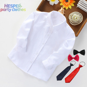 Camisa Blanca Unisex HESPER para Niños, Manga Larga, Uniforme Escolar Infantil, Traje de Rendimiento para Primavera y Otoño, Ropa para Niños - Product Image 1