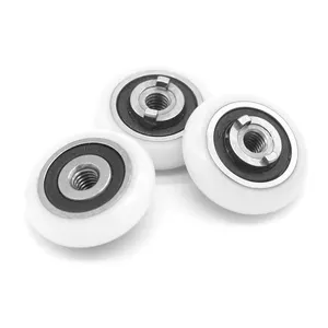 Roue <span class=keywords><strong>de</strong></span> <span class=keywords><strong>porte</strong></span> <span class=keywords><strong>de</strong></span> <span class=keywords><strong>douche</strong></span> en acier inoxydable 420, vis POM M6, poulie en plastique, 4x19x7.1mm, livraison gratuite - Product Image 1